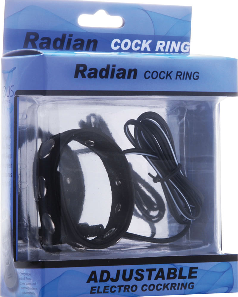 Zeus Radian Electro Cock and Ball Ring Leather