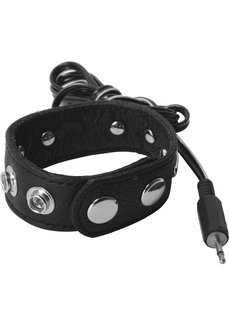 Zeus Radian Electro Cock and Ball Ring Leather