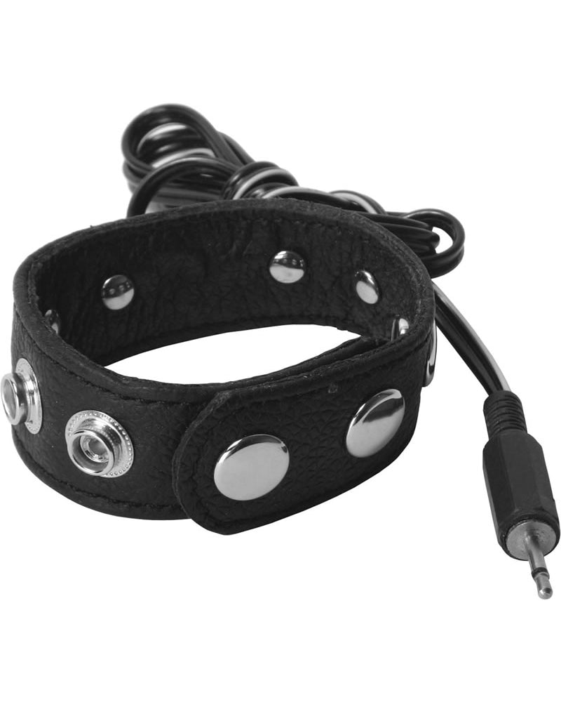 Zeus Radian Electro Cock and Ball Ring Leather