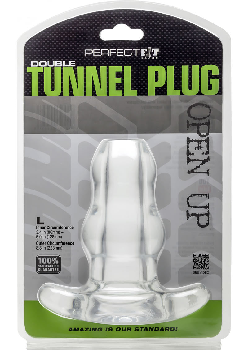 Perfect Fit Double Tunnel Plug Large Clear 5 Inch