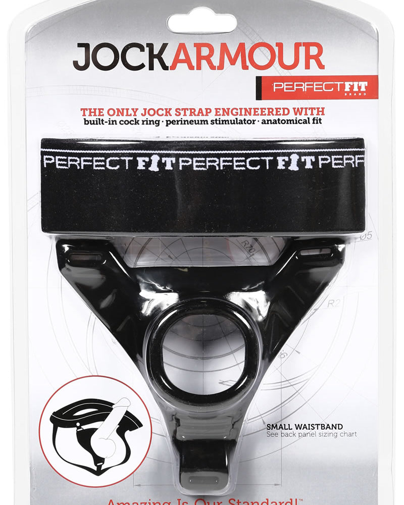 Perfect Fit Jock Armour Jock Strap Cockring Black Small