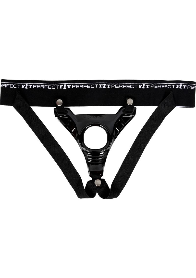 Perfect Fit Jock Armour Jock Strap Cockring Black Medium