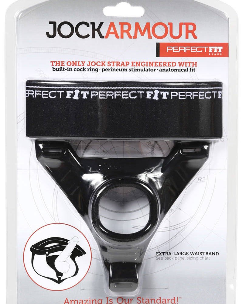 Perfect Fit Jock Armour Jock Strap Cockring Black X Large