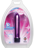 Vibrador delgado impermeable Trinity Vibes Shimmer de 5 pulgadas en color rosa