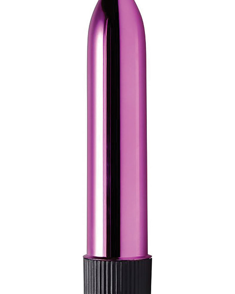 Vibrador delgado impermeable Trinity Vibes Shimmer de 5 pulgadas en color rosa