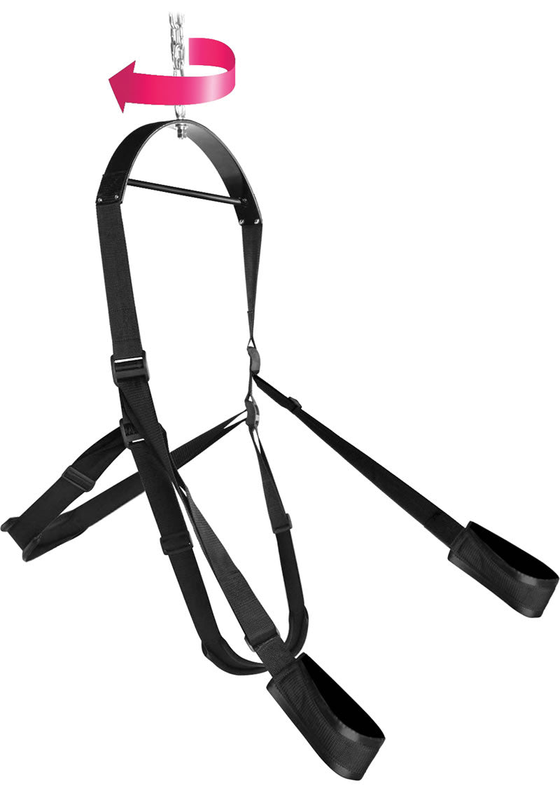 Trinity 360 Spinning Sex Swing Packaged - Black