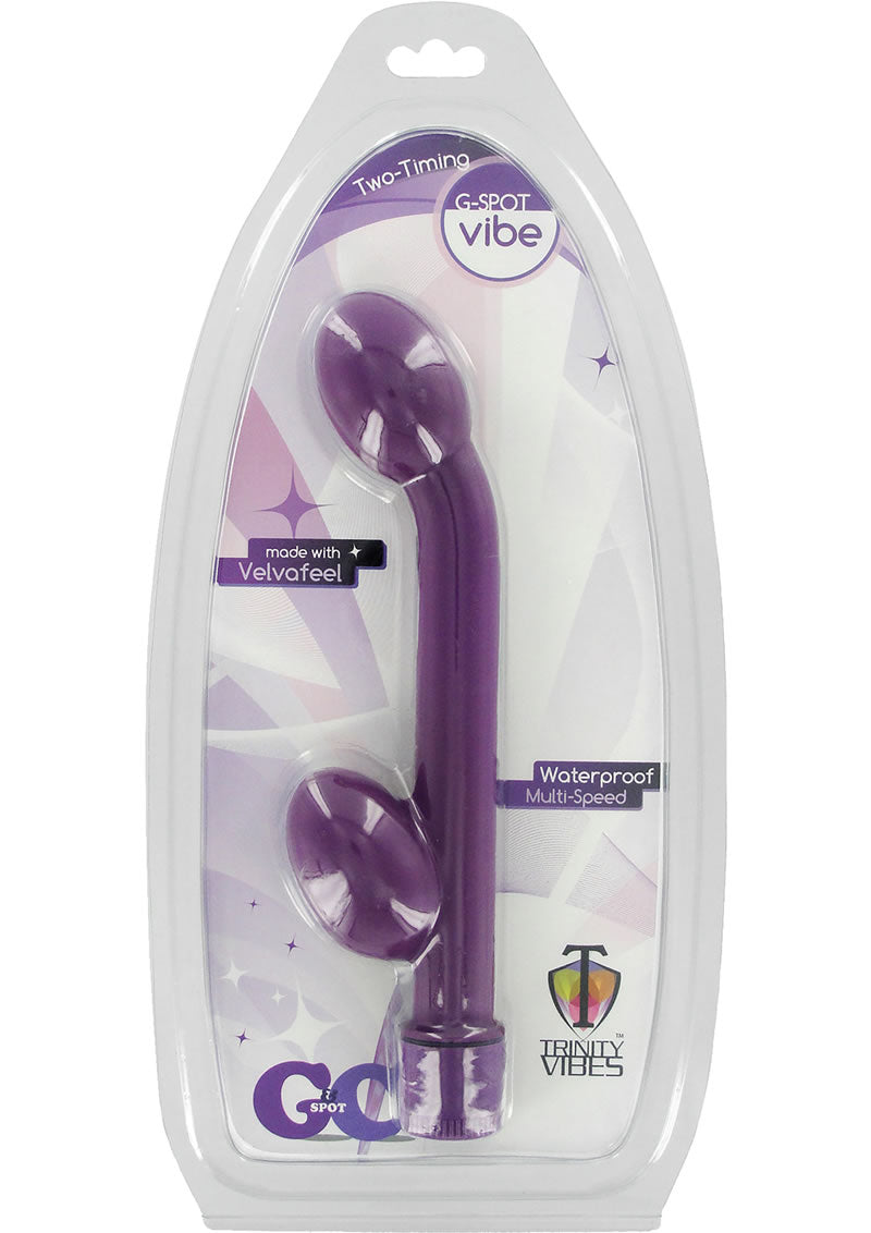 Vibrador impermeable Trinity Vibes Two Timing Gspot Clit Stim morado