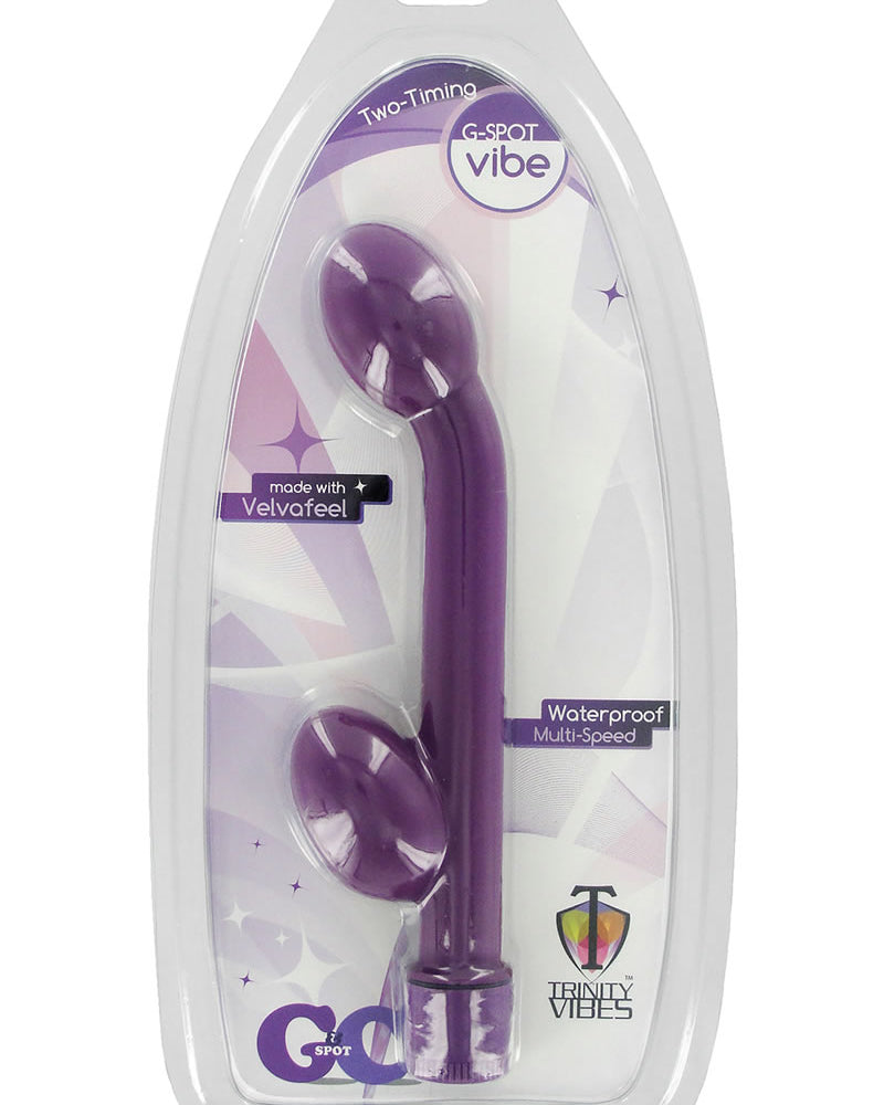 Vibrador impermeable Trinity Vibes Two Timing Gspot Clit Stim morado