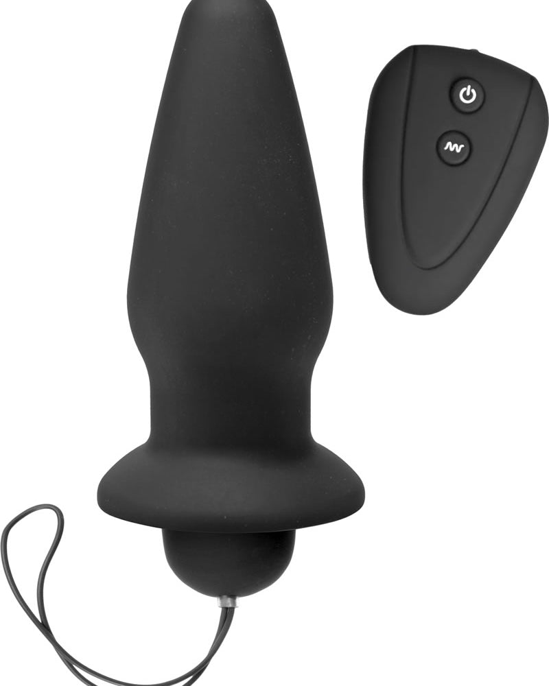 Vibrador anal de silicona Trinity Vibes Invader de 10 unidades, color negro, 6 pulgadas