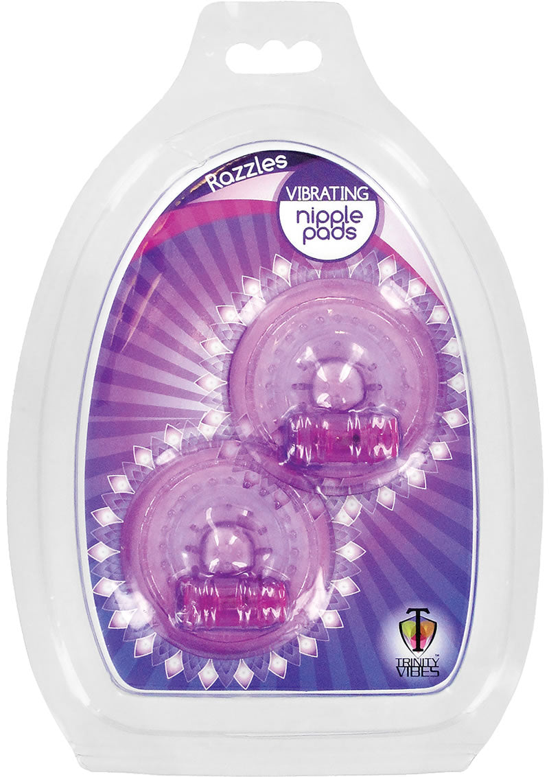 Almohadillas vibratorias para pezones Trinity Vibes Razzle de color morado