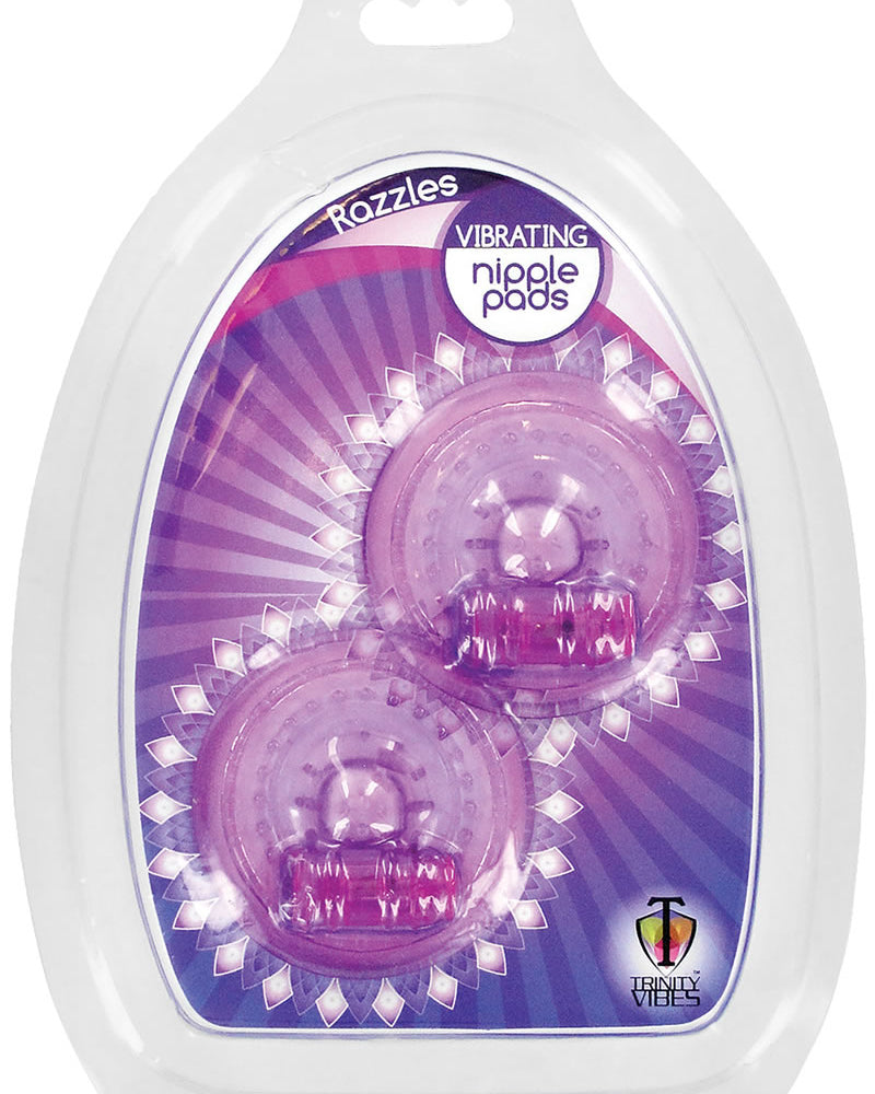 Almohadillas vibratorias para pezones Trinity Vibes Razzle de color morado
