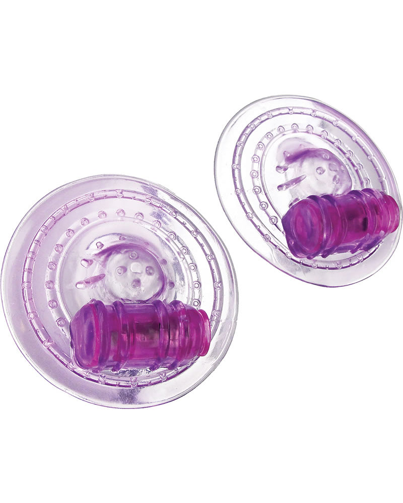 Almohadillas vibratorias para pezones Trinity Vibes Razzle de color morado