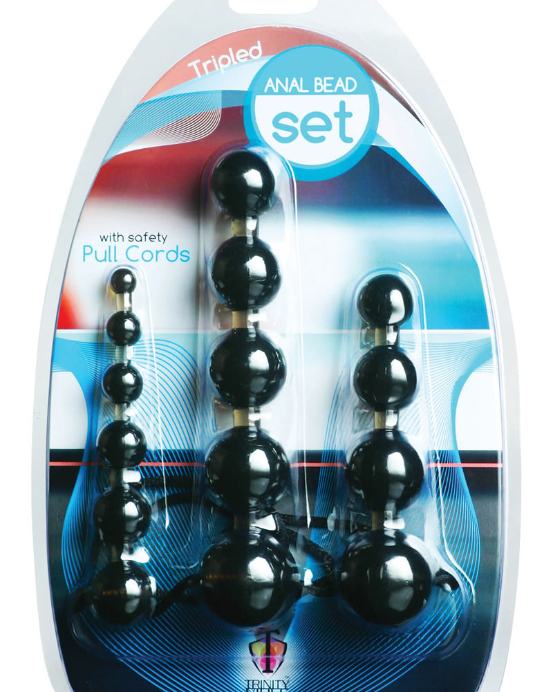 Trinity Vibes Tripled Anal Trainer Bead Set Black