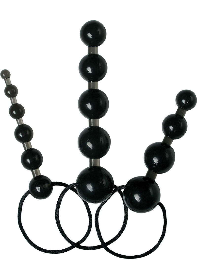 Trinity Vibes Tripled Anal Trainer Bead Set Black