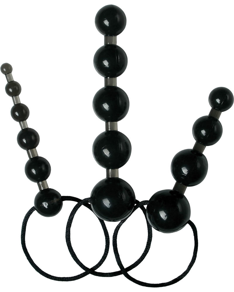 Trinity Vibes Tripled Anal Trainer Bead Set Black