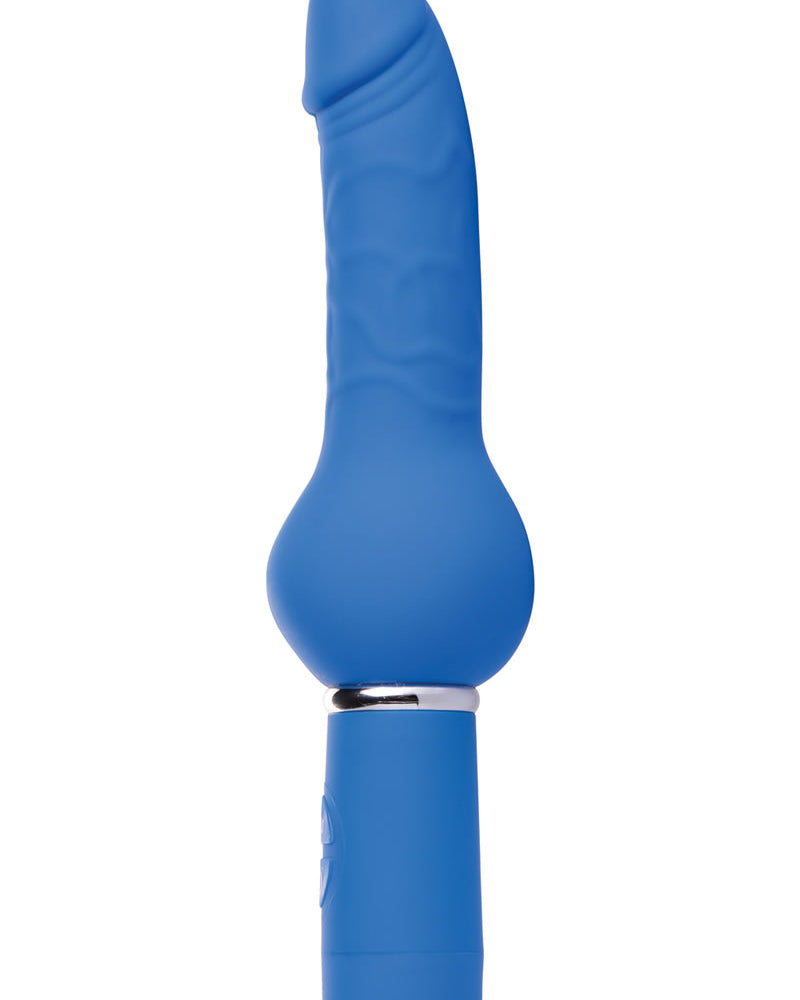 Vibrador de silicona Trinity Vibes Blue Boy Thruster, resistente al agua, color azul