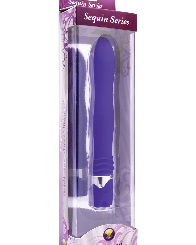 Vibrador Swell Vibe de la serie de lentejuelas Vogue, resistente al agua, morado, 7,5 pulgadas
