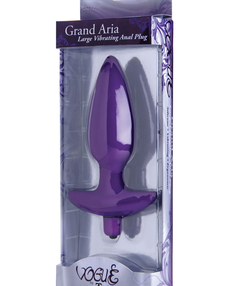 Tapón anal de silicona Vogue Aria, resistente al agua, morado, grande, 6 pulgadas