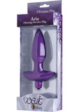 Tapón anal de silicona Vogue Aria, resistente al agua, morado, tamaño mediano, 6 pulgadas