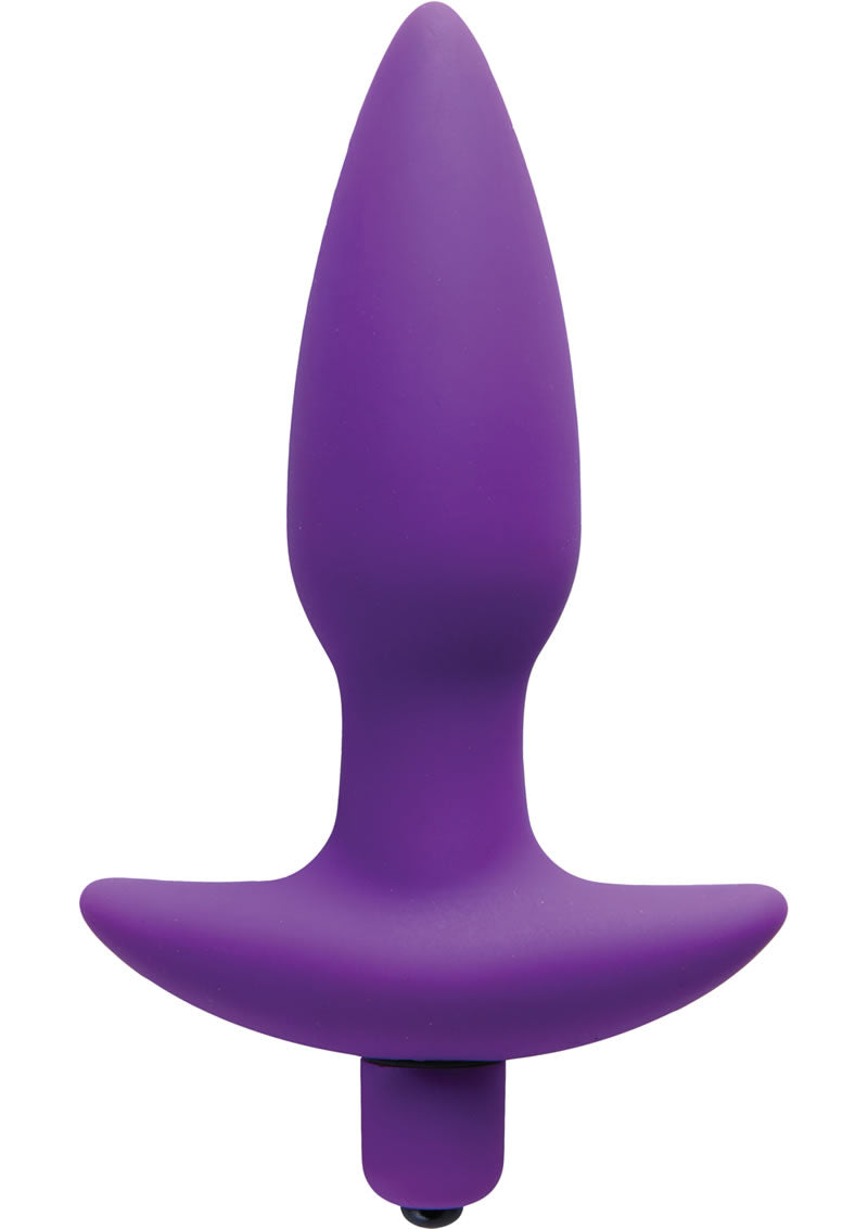 Tapón anal de silicona Vogue Aria, resistente al agua, morado, tamaño mediano, 6 pulgadas