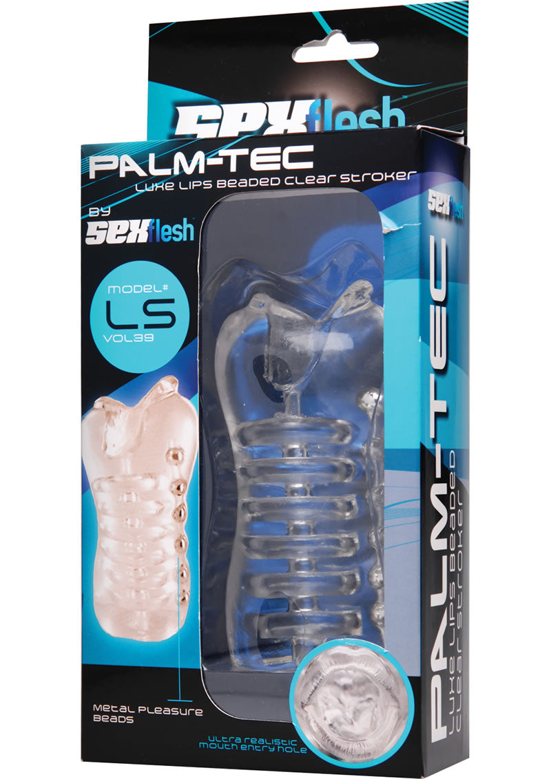 Palm-tec luxe Lips Beaded Stroker Clear