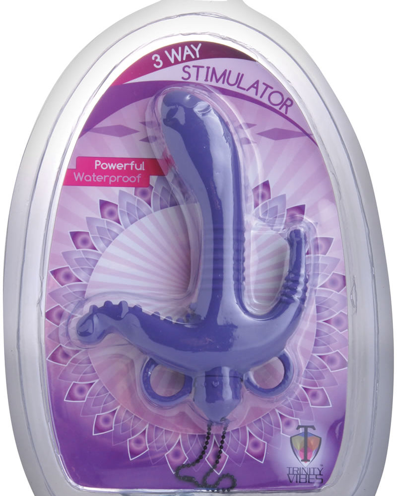 Vibrador vibrador impermeable de 3 vías Trinity Vibes morado