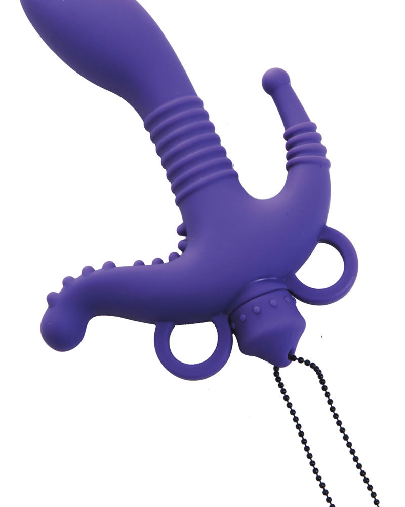 Vibrador vibrador impermeable de 3 vías Trinity Vibes morado