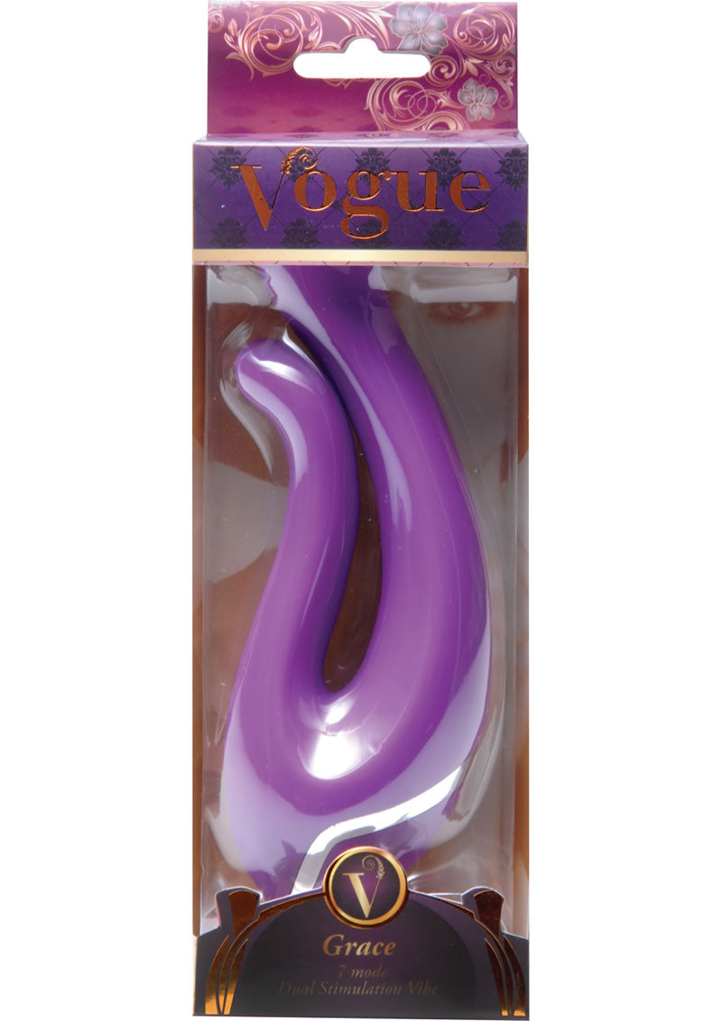 Vibrador de silicona de doble estimulación Vogue Grace morado