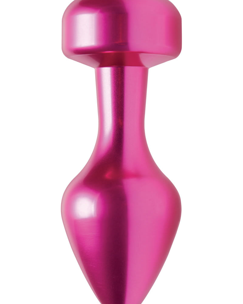 Tapón anal de aluminio con detalles de gemas Vogue Solitaire en color rosa