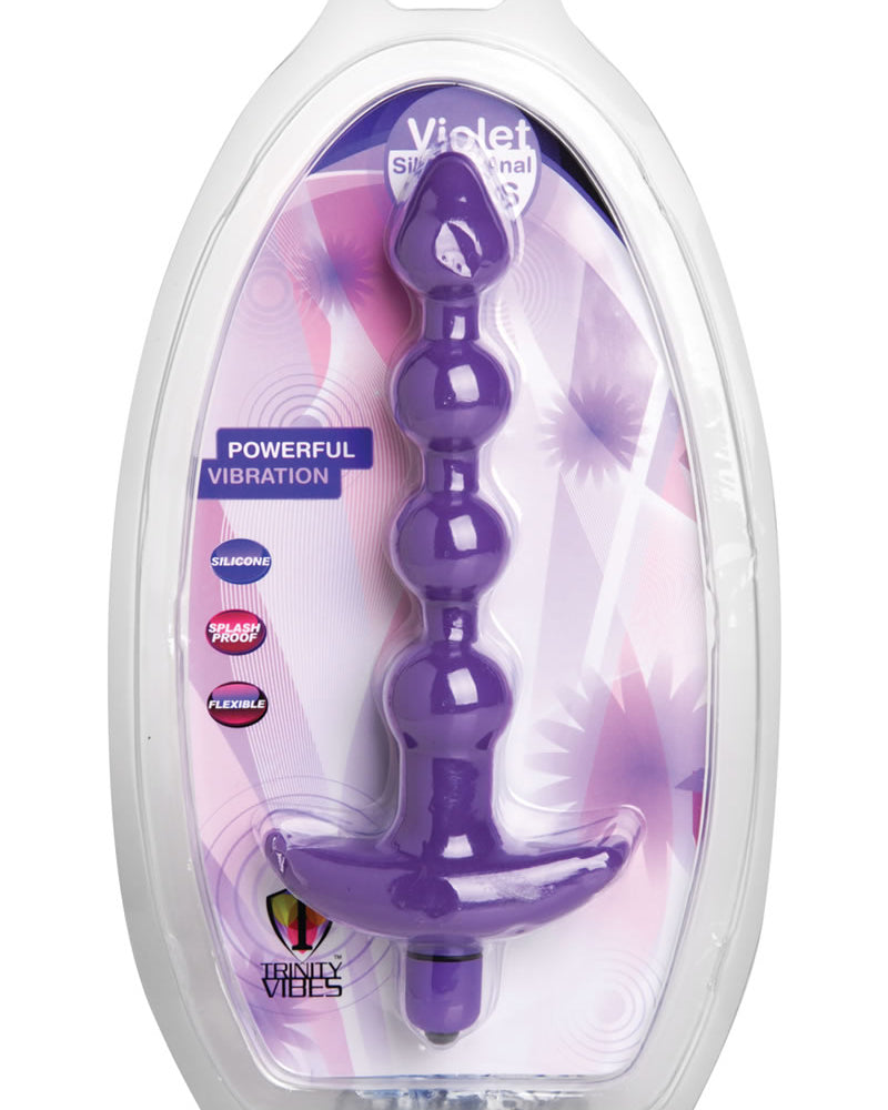 Trinity Vibes Violet Vibrating Silicone Anal Beads Purple
