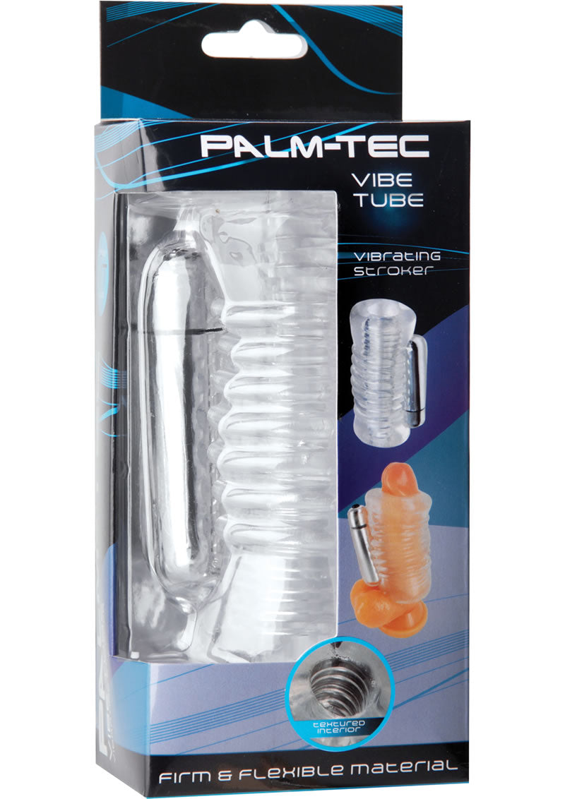 Palm-tec Vibe Tube Vibrating Stroker Clear 5 Inch