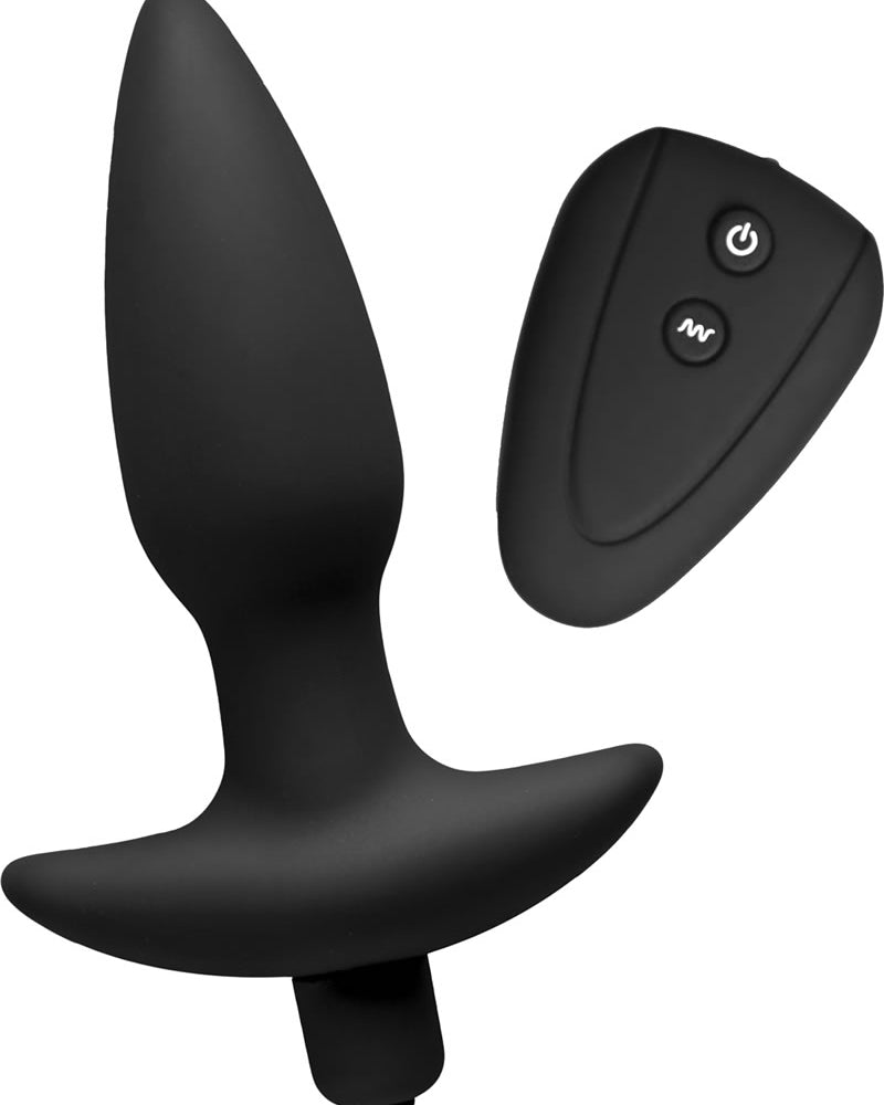Tapón anal de silicona con control remoto Trinity Vibes Jet Black 7x