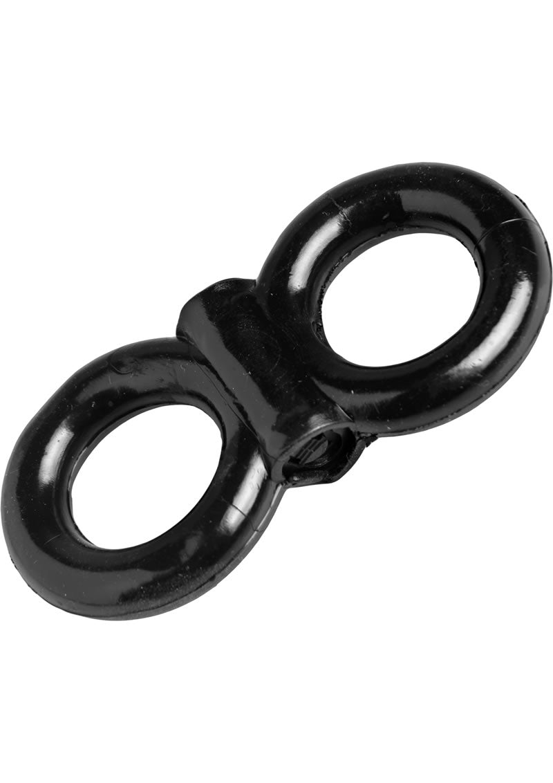 Anillo vibrador doble para el pene Trinity Vibes, color negro