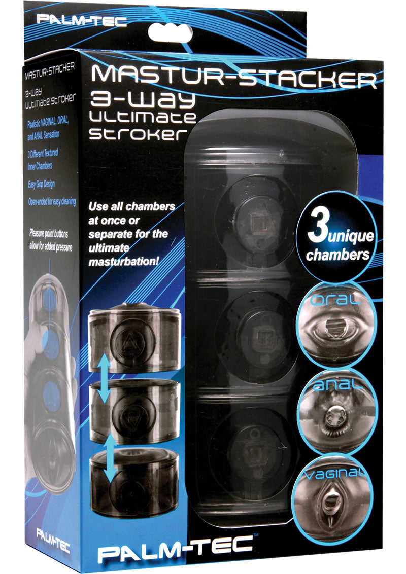 Palm-Tec Masturstacker 3 Way Ultimate Stroker Smoke 6.5 Inch