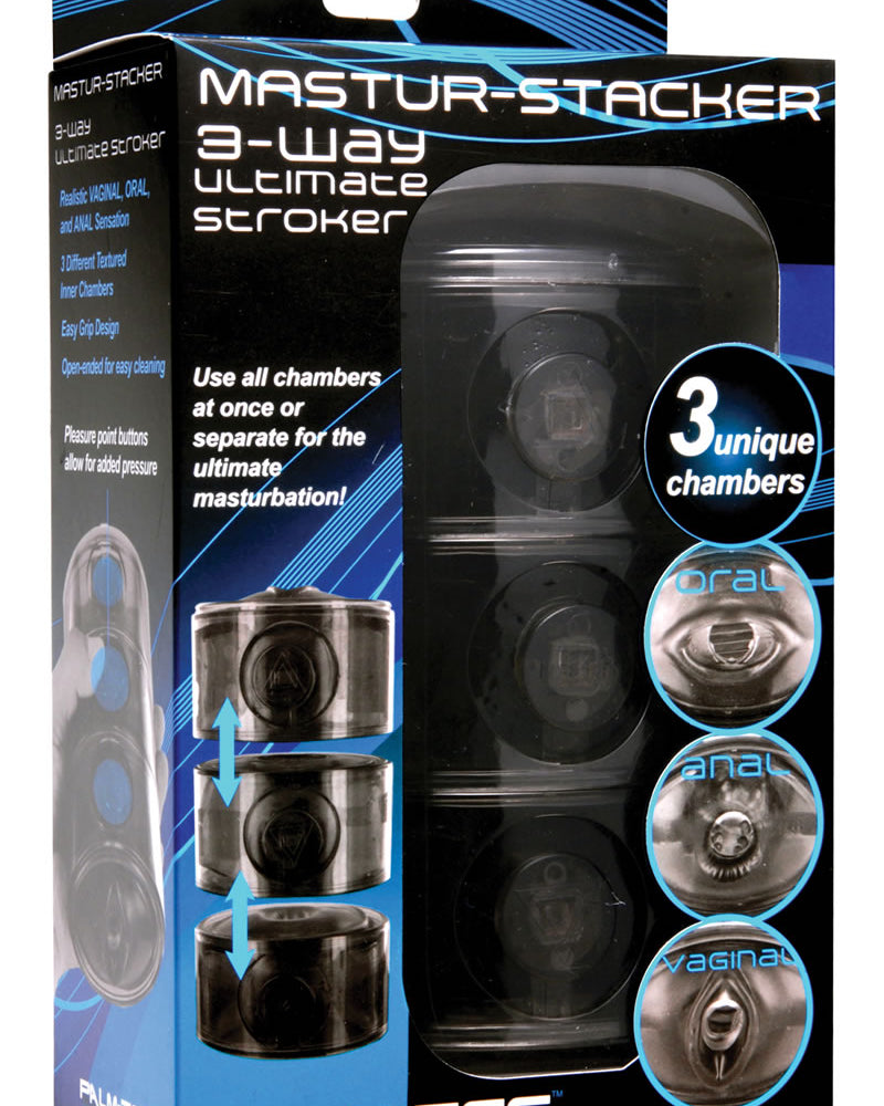 Masturbador Palm-Tec de 3 vías Ultimate Stroker Smoke de 6,5 pulgadas