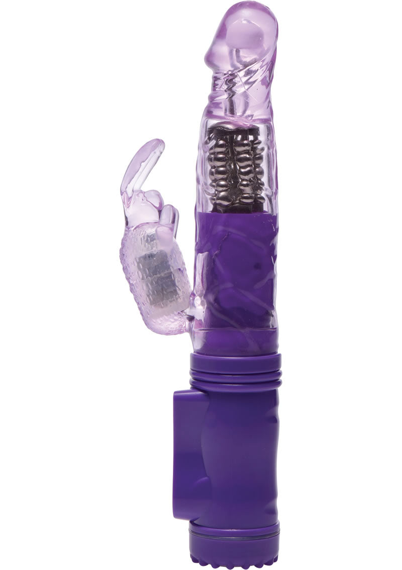 Vibrador de conejo violeta Trinity Vibes 12x de 8,5 pulgadas color morado