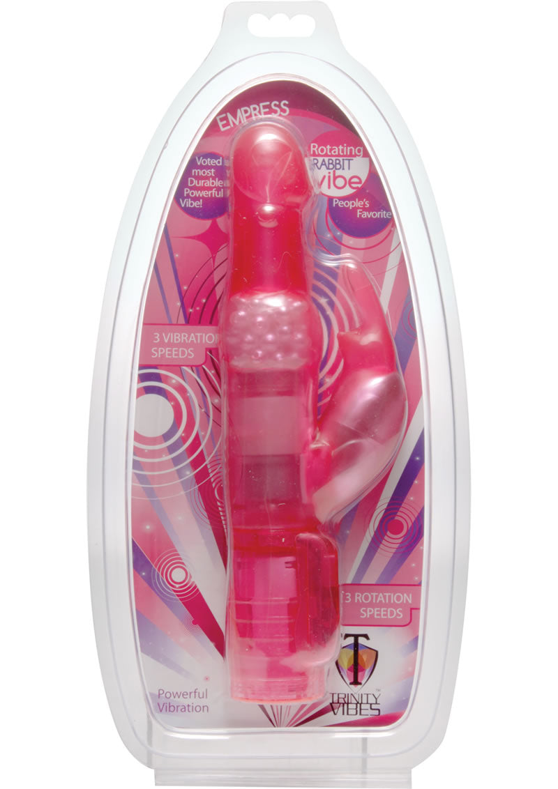 Trinity Vibes Empress Rotating Rabbit Vibe Pink 9.5 Inch