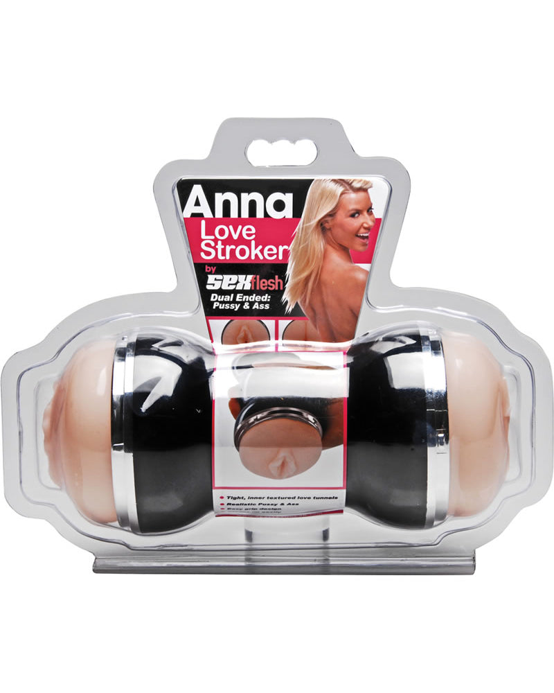 Anika - Masturbador de doble punta Love Stroker de 8 pulgadas color carne