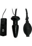 Trinity Vibes Vibrating Inflatable Anal Plug Black 4 Inch