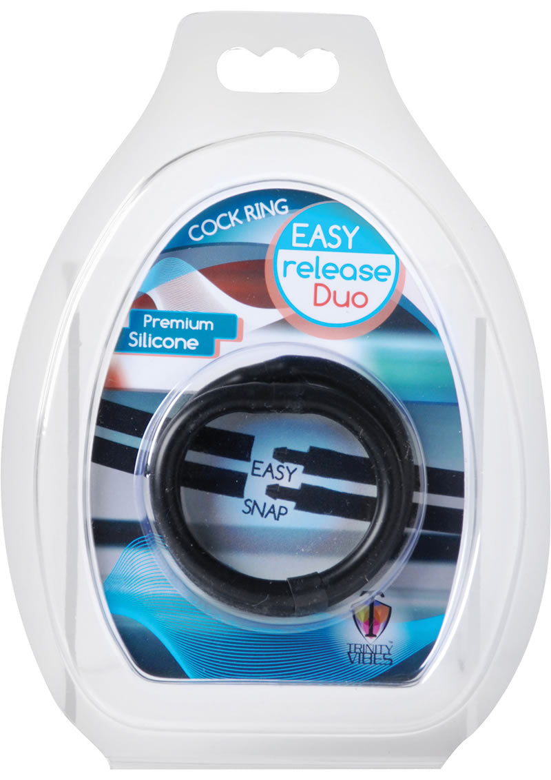 Anillo para el pene de silicona Easy Release Duo negro