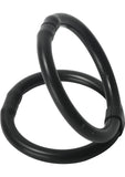 Cock Ring Silicone Easy Release Duo Black