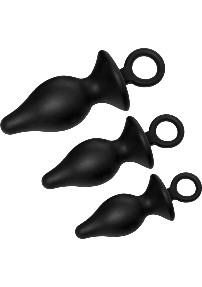 Trinity Vibes 3 Sizes Silicone Anal Pacifiers Black