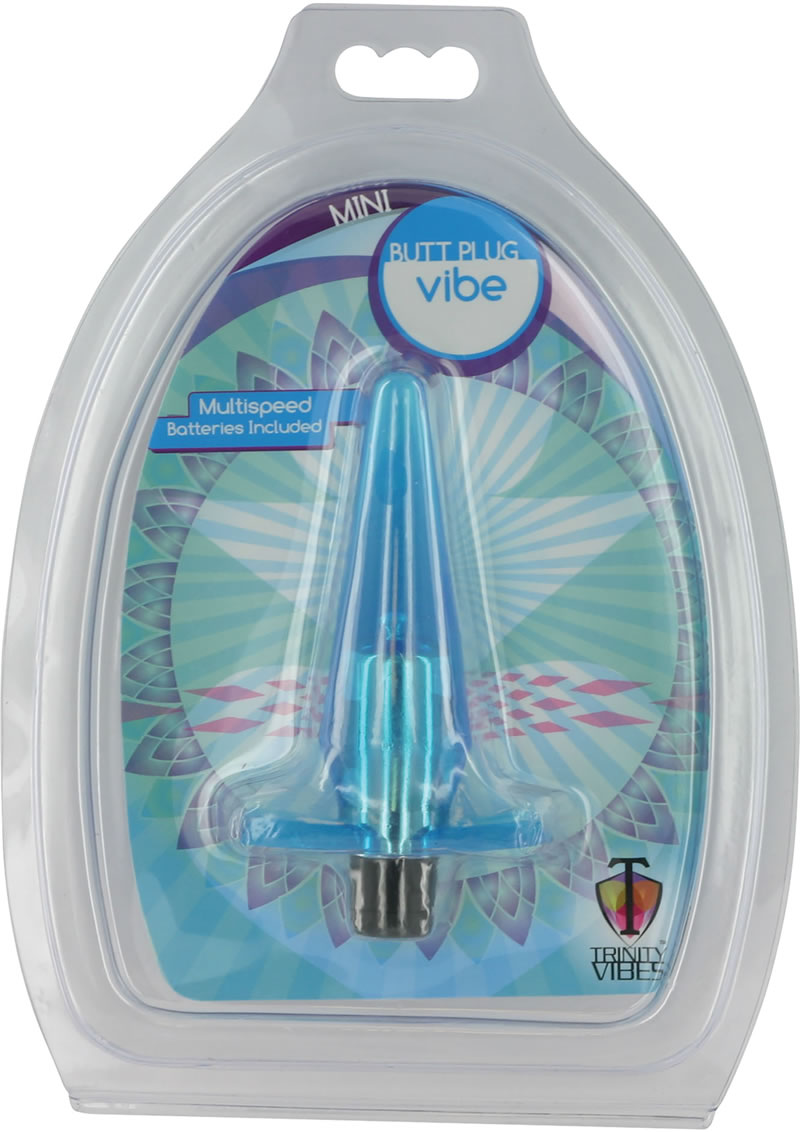 Mini tapón anal vibrador impermeable Trinity Vibes azul