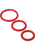 Trinity Vibes 3 Sizes Silicone Cock Rings Red