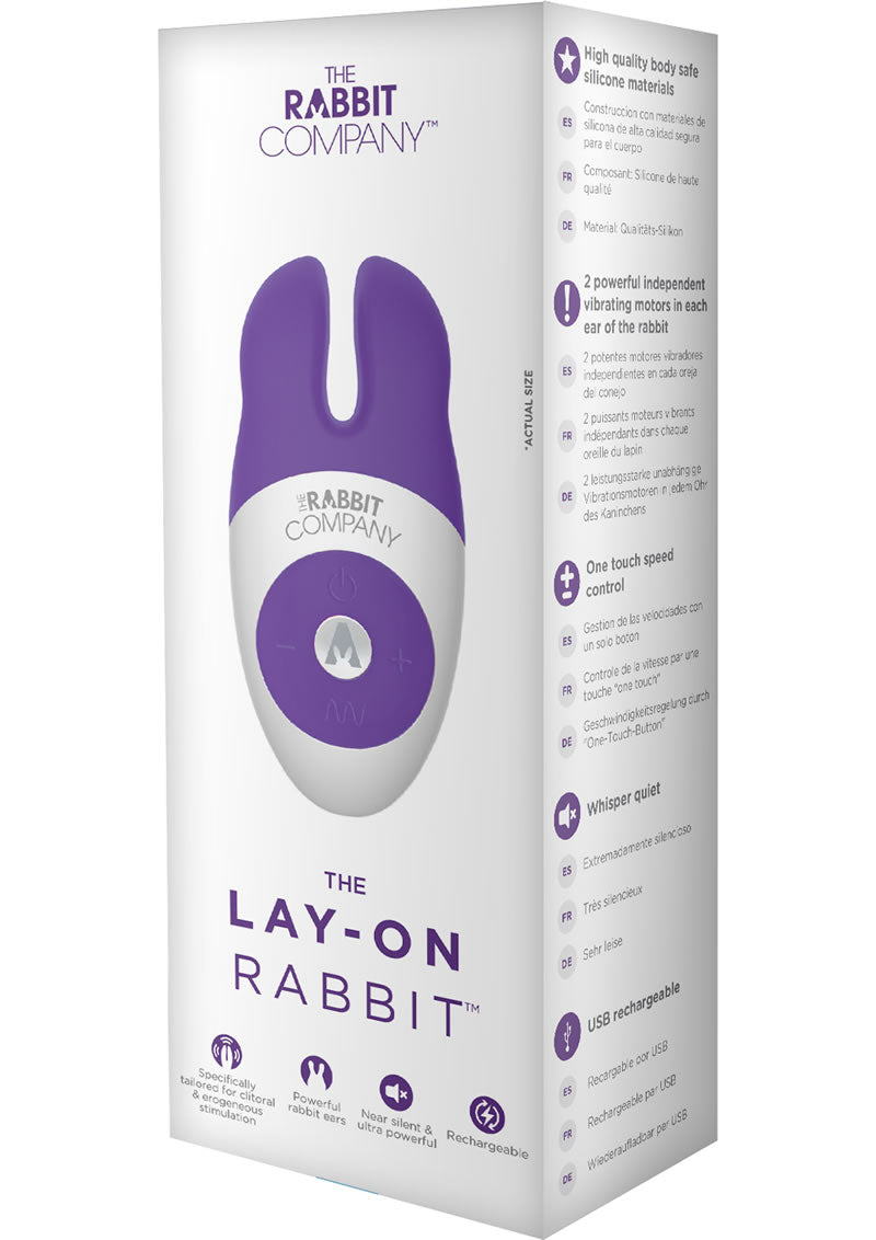 El vibrador de silicona Lay On Rabbit de color morado