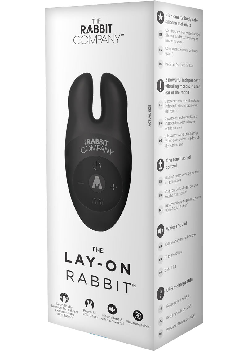 El vibrador de silicona Lay On Rabbit en color negro