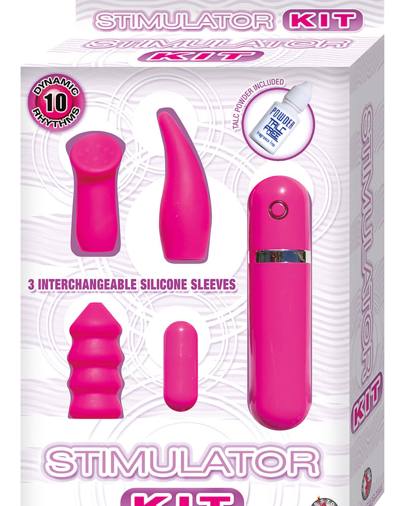 Stimulator Kit Bullet With 3 Sleeves Pink