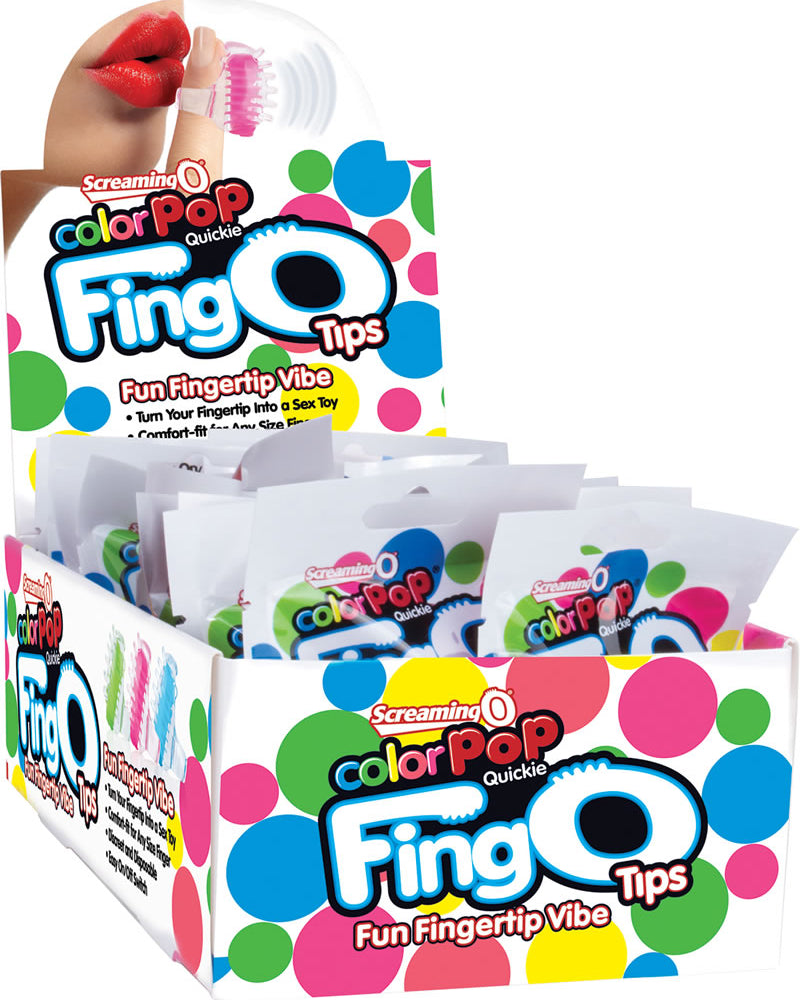 Vibradores para dedos Color Pop Quickie Fing O Tips con punta de dedo, para mostrador, colores surtidos