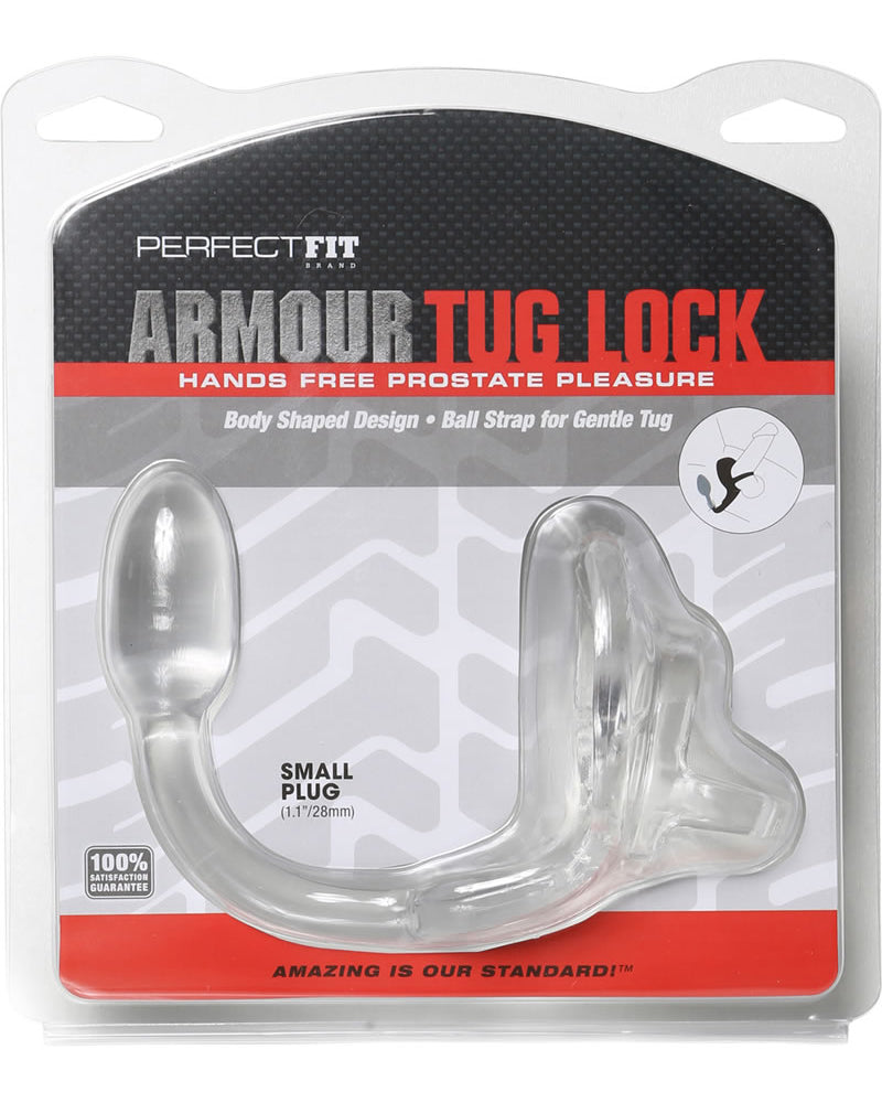 Perfect Fit Armour Tug Lock Prostate Plug Small Clear