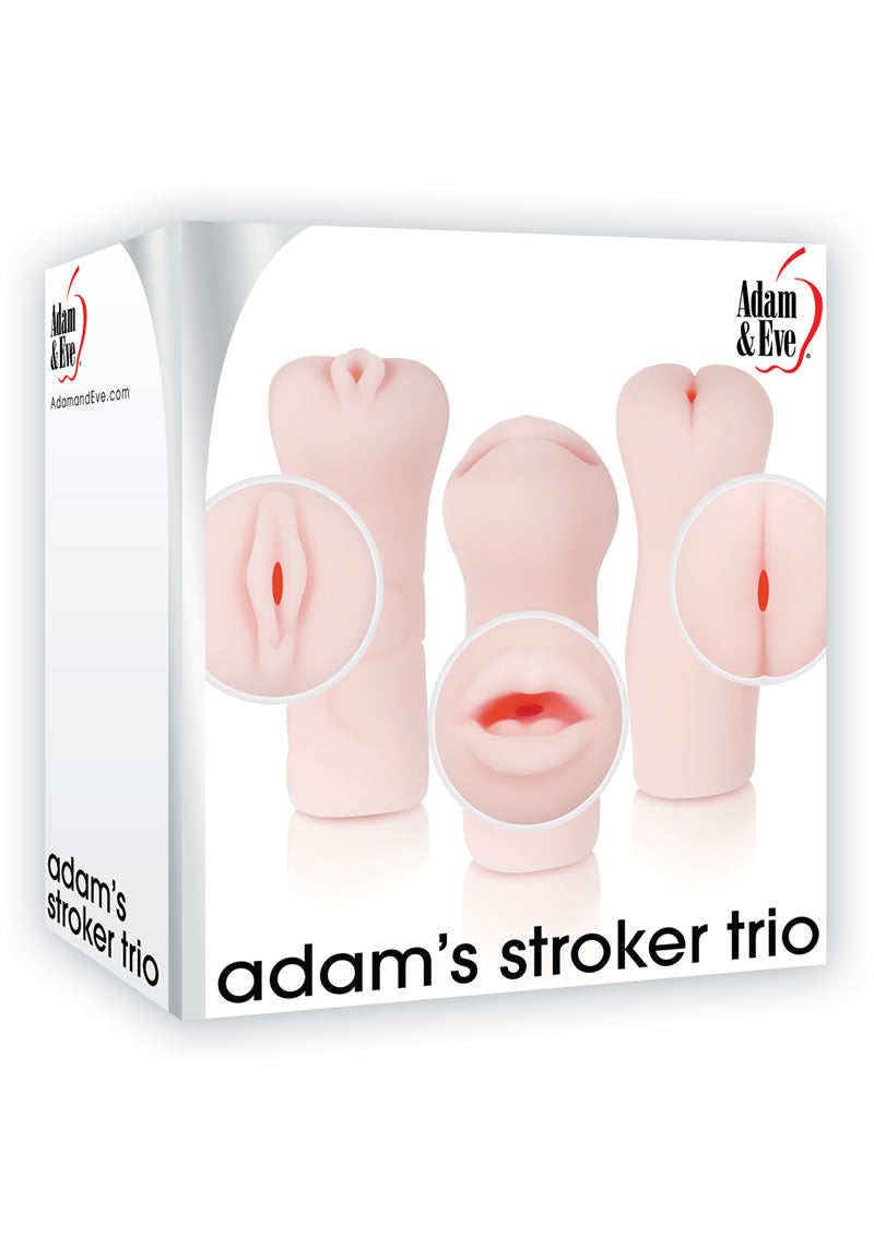 Adam and Eve - Stroker Trio Stroker Masturbator Set - Flesh